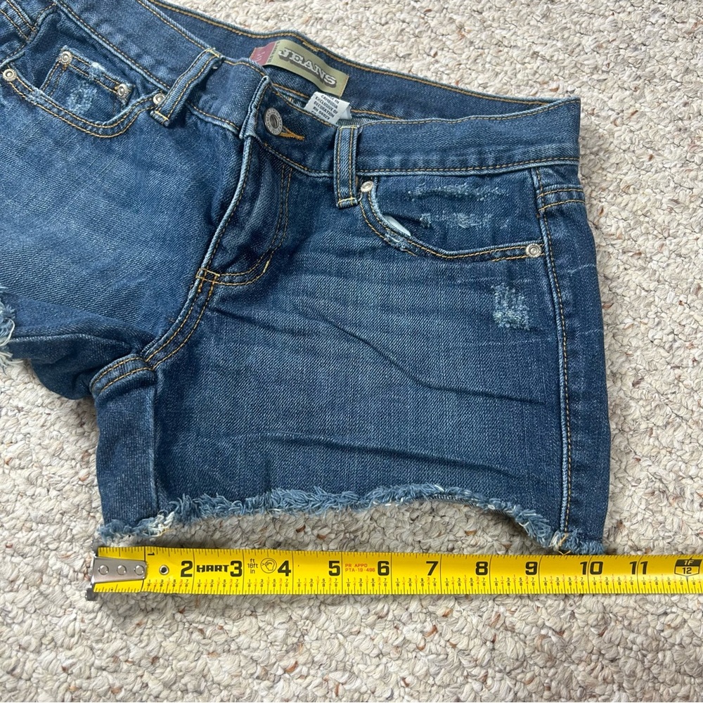 Old Navy Low Rise Cut Off Shorts Womens 4 Raw Hem Distressed Blue Jean Denim - Picture 9 of 10